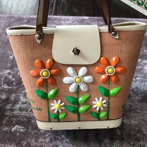 Sold! Vintage Les Fleurs Enid Collins bucket bag